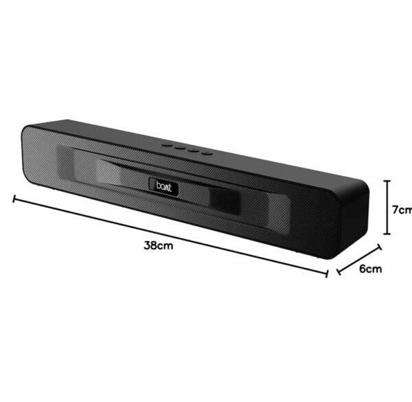 BOAT Aavante Bar 508 10W Stereo Sound, 10 HRS Battery, Dual EQ Modes, Multi-Compatibility, Sleek Design,Master Remote Control, Bluetooth Sound Bar, Soundbar Speaker (Midnight Black) - Image 3